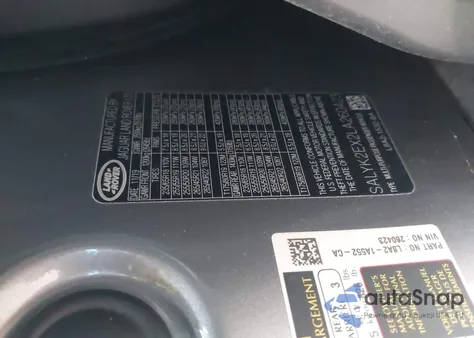 2020 Land Rover Range Rover Velar P250 R-Dynamic S из США, поврежденный, VIN SALYK2EX2LA260423